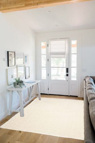 ECARPETGALLERY Ultra Soft & Plush Shag Rug, White Fluffy Carpet for Living Room Bedroom, 5'3'' x 7'3'', 109778 in White Scandinavian Entryway