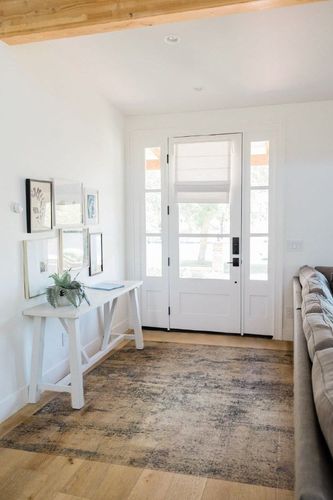 Area Rug Living Room Rugs: 5x7 Indoor Abstract Soft Fluffy Pile Large Carpet with Low Shaggy for Bedroom Dining Room Home Office Decor Under Kitchen Table Washable - Gray/Blue in White Scandinavian Entryway