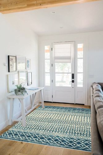 Nailttos Moroccan 5x7 Area Rugs, Ultra Soft Non-Slip Distressed Blue Rugs for Living Room, Modern Geometric Washable Neutral Rug Indoor Floor Carpet Boho Rugs for Bedroom Dining Room Dorm Office in White Scandinavian Entryway