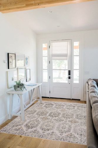 Bloom Rugs Troya Ivory/Pebble 5x7 Rug - Traditional Persian Area Rug for Living Room, Bedroom, Dining Room, and Kitchen - Exact Size: 5' x 7'5" in White Scandinavian Entryway