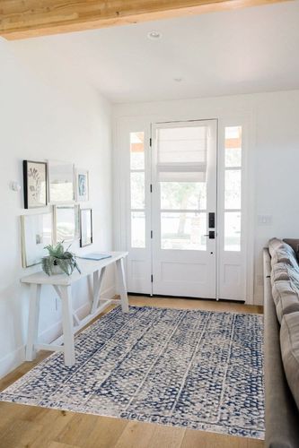 Bloom Rugs Troya Gray/Blue 5x7 Rug - Modern Abstract Area Rug for Living Room, Bedroom, Dining Room, and Kitchen - Exact Size: 5' x 7'5" in White Scandinavian Entryway