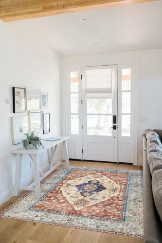 Valenrug Area Rug 5x7 - Stain Resistant Lightweight Washable Rug, Anti-Skid Rugs for Living Room, Vintage Tribal Area Rug(Multi, 5'x7') in White Scandinavian Entryway