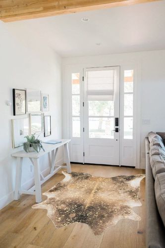 Loloi II Odessa Collection ODE-01 Mocha/Sand 5' x 6'-6" Area Rug in White Scandinavian Entryway