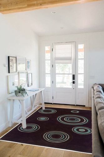 Linon RUG-TARD1057 Trio Collection & Spa Blue Chocolate, 5 x 7 in White Scandinavian Entryway