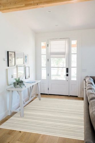 Nourison Grafix Abstract Ivory Grey 5'3" x 7'3" area-rug, easy-clean, Non Shedding, Bed Room, Living Room, Dining Room, Kitchen (5x7) in White Scandinavian Entryway