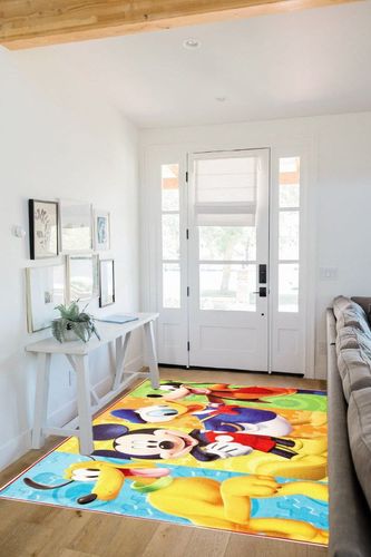 Gertmenian Kids Playroom & Game Room Carpet Disney Mickey Mouse Club House Friends Childrens Rug Kids Home Decor, Area Carpet for Boys & Girls Playroom, Bedroom 54x78 Large, Multi-Color, 31117 in White Scandinavian Entryway