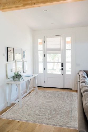 Rugs America Harper HY60A Pink Lemonade Transitional Vintage Area Rug, 5'x7' in White Scandinavian Entryway