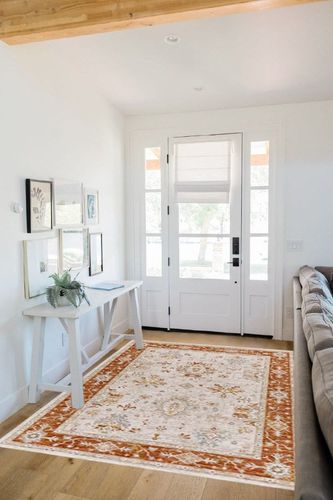 Mark&Day Area Rugs, 5x7 Cherry Valley Traditional Burnt Orange Area Rug, Burnt Orange Carpet for Living Room, Bedroom or Kitchen (5' x 7'5") in White Scandinavian Entryway