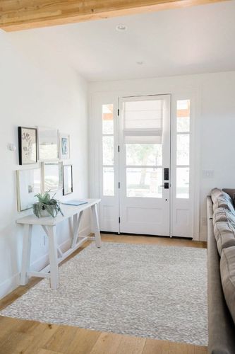 Kas Rugs Bliss Collection Plush Handwoven Shag Rug, 5' x 7', Ivory Heather in White Scandinavian Entryway