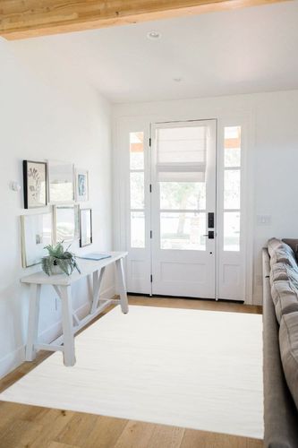 Nourison Washable Essentials Modern Ivory Grey 5'3" x 7'3" Area Rug, Non Shedding, Bed Room, Living Room, Dining Room, Kitchen (5x7) in White Scandinavian Entryway