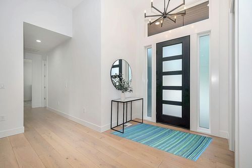 Fab Habitat Outdoor Rug - Waterproof, Fade Resistant, Crease-Free - Premium Recycled Plastic - Striped - Patio, Deck, Porch, Balcony, Laundry Room - Cancun - Turquoise & Moss Green - 4 x 6 ft in Modern White Entryway