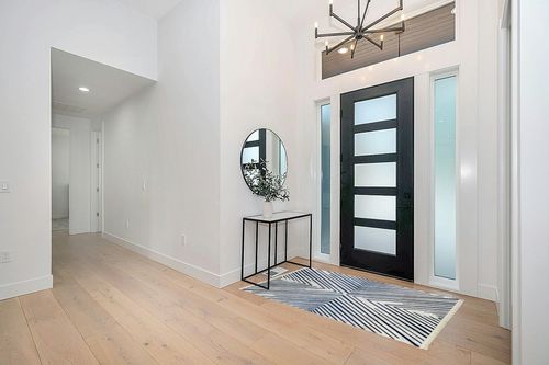 Alfa Rich 4x6 Area Rug, Ultra-Thin Geometric Grey Blue Rug, Non-Slip Machine Washable Rugs in Modern White Entryway