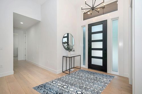 Atkisson Geometric Machine Washable Performance Light Aqua/Blue Rug Ivy Bronx Rug ... in Modern White Entryway