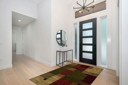 Mohawk Home Alliance Modern Geometric 5' x 8' Area Rug - Red - Perfect for Living Room, Dining Room, Office in Modern White Entryway