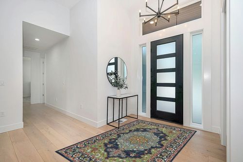 Kaleen Sunice Collection 5' x 7'6" Traditional Floral Area Rug ,Lime Green in Modern White Entryway