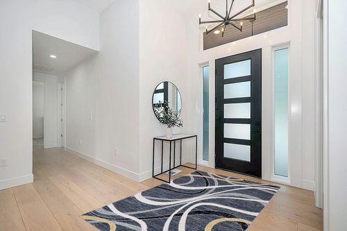 Safavieh Odyssey Collection Area Rug - 5'3" x 7'6", Black & Grey Gold, Modern Abstract Design, Non-Shedding & Easy Care, Ideal for High Traffic Areas in Living Room, Bedroom (ODY812Z) in Modern White Entryway