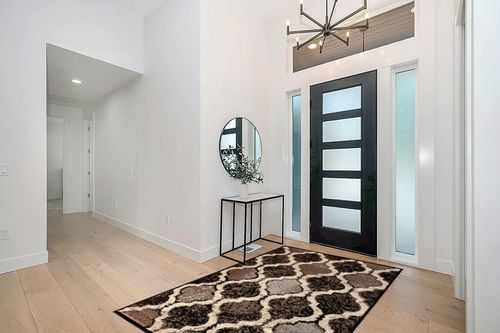 Superior Indoor Large Area Rug, Jute Backed, Perfect for Living/Dining Room, Bedroom, Office, Kitchen, Entryway, Modern Geometric Trellis Floor Decor, Viking Collection, 5' x 8', Chocolate in Modern White Entryway