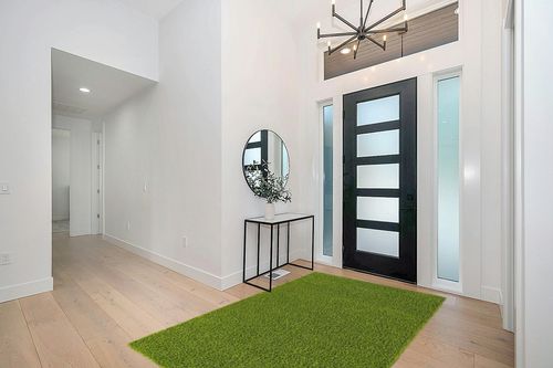 Unique Loom Solid Shag Collection Area Rug (5' 1" x 8' Rectangle, Grass Green) in Modern White Entryway