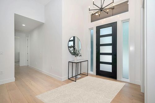 Momeni Charles Wool Hand Tufted Contemporary Indoor Area Rug, Taupe, 5' X 8' in Modern White Entryway
