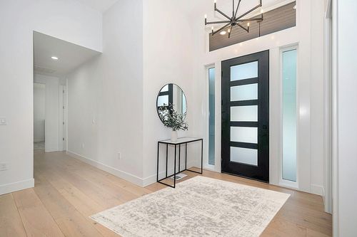 Grey Traditional Living Room Area Rug in Modern White Entryway