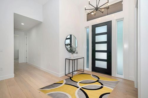 Yellow Contemporary Stain Resistant, non slip Area Rug in Modern White Entryway