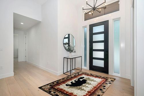 Masada Masada Rugs 5'x7' Cabin/Lodge Theme Area Rug with Bear and Cub Scene in Modern White Entryway