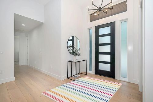 Gap Home Kids Ombre Lines Area Rug, Rainbow, 5'2"x7' in Modern White Entryway