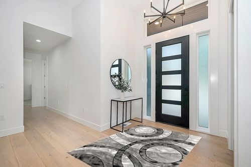 GLORY RUGS Area Rug Modern 5x7 Grey Black Circles Geometry Soft Hand Carved Contemporary Floor Carpet Fluffy Texture for Indoor Living Dining Room and Bedroom Area in Modern White Entryway