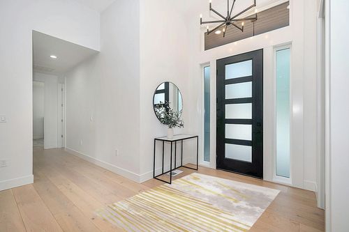 FINOREN Modern Area Rug,Line Swoosh Soft Non-Slip Rug for Bedroom Living Room Hallway Dining Room Office Dorm Room,Washable Low Pile Floor Decor,Child Pet Friendly,Grey Gold,5x7 Feet in Modern White Entryway