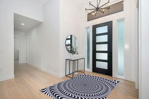 Black White Vortex Area Rug, 3D Optical Illusion Rugs, Soft Fluffy Anti-Skid Rectangle Accent Rugs for Children Bedroom Living Room Nursery Floor Carpet 5 x 7ft in Modern White Entryway