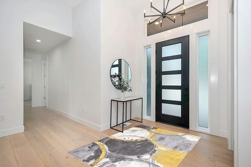 Rugshop Evora Contemporary Modern Circles Area Rug 5' x 7' Yellow in Modern White Entryway