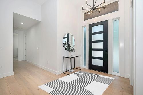 Mid Century Modern Minimalist Black and White Area Rug for Livingroom Bedroom Diningroom Non-Shedding Washable Wool Home Office Floor Carpet Mat 5x7 in Modern White Entryway