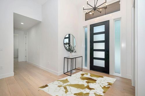 FINOREN Modern Area Rug,Geometric Soft Non-Slip Rug for Bedroom Living Room Hallway Dining Room Office Dorm Room,Washable Low Pile Floor Decor,Child Pet Friendly,Grey-Brown,5x7 Feet in Modern White Entryway