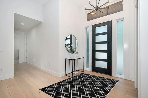 Nourison Modern Lines Modern Geometric Black 5' x 7' Area-Rug, Easy-Cleaning, Non Shedding, Bed Room, Living Room, Dining Room, Kitchen (5x7) in Modern White Entryway