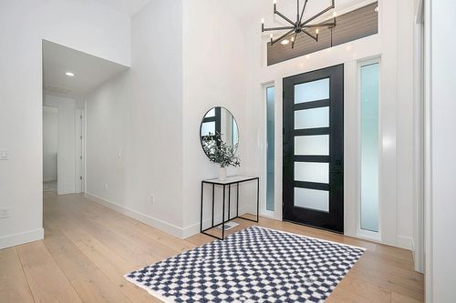 Hauteloom Kieu Checkered Shag Bedroom Living Room Area Rug - High Pile - Shaggy Plush Modern Soft Carpet - Blue, White - 5'3" x 7' in Modern White Entryway