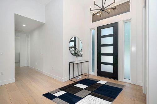 Rugshop Contemporary Modern Boxes Area Rug 5' 3" x 7' 3" Navy in Modern White Entryway