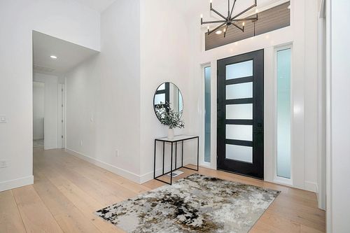 LUXE WEAVERS Modern Abstract Area Rug Anthracite 5x7 Plush Non-Shedding Living Room Carpet in Modern White Entryway