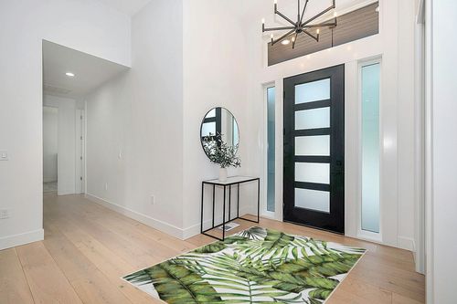 Zacoo Washable Rug 5x7 Area Rugs for Bedroom Green Rug Leaf Rug Stain Resistant Tropical Palm Tree Emerald Natural Rug Botanical Cute Rugs for Living Room Dining Room Nursery, 5'x7' in Modern White Entryway