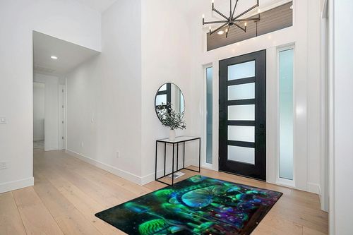 EEIVEUN Green Forest Luminous Mushrooms 5x7' Area Rugs, Indoor Living Room Floor Carpet for Dining Room Kitchen Garden Nursery, Washable Rug Yoga Mat for Office Bedroom Home Decor in Modern White Entryway