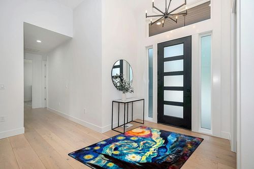 DNOVING Large Non-Slip Area Rug 5x7ft Starry Night Design, Perfect for Any Room Decorative Rug in Pink, Purple, and Blue in Modern White Entryway