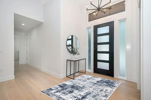 Rugshop Distressed Abstract Area Rug 5' x 7' Blue in Modern White Entryway