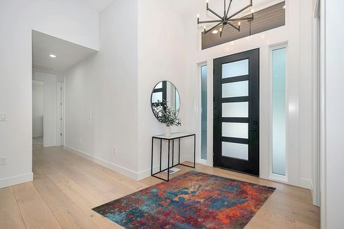 Nourison Celestial Red/Blue Atlantic 5'3" x 7'3" Area -Rug, Contemporary, Abstract, Easy -Cleaning, Non Shedding, Bed Room, Living Room, Dining Room, Kitchen, (5' x 7') in Modern White Entryway