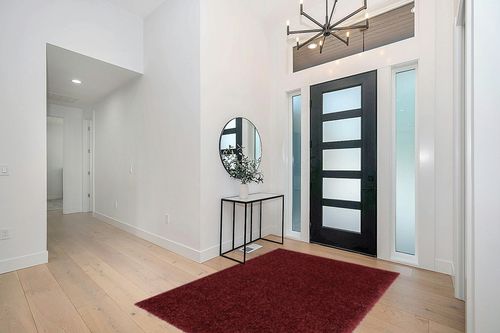 Well Woven Elle Basics | Emerson Shag Deep Red | Textured (5'3" x 7'3") Area Rug in Modern White Entryway