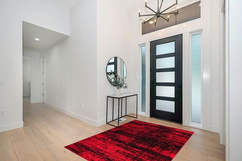 Antep Rugs Abstract 5x7 Modern Indoor Area Rug Amg045 (Red, 5'3" x 7') in Modern White Entryway