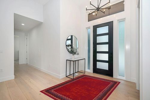 Antep Rugs Alfombras Bordered Modern 5x7 Non-Slip (Non-Skid) Low Pile Rubber Backing Indoor Area Rug (Maroon Red, 5' x 7') in Modern White Entryway