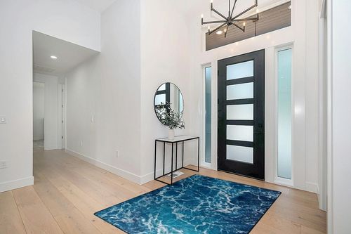 9CH Ocean Beach Area Rug 5'x7', Blue Sea Waves Polyester Area Rug Non-Slip Carpet Mat for Living Dining Dorm Room Bedroom Home Decorative in Modern White Entryway