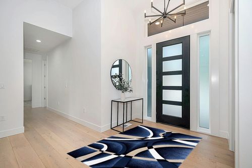 Persian Area Rugs 2305 Modern Abstract Area Rug Carpet, Navy / 5 x 7,2305 Navy 5x7 in Modern White Entryway