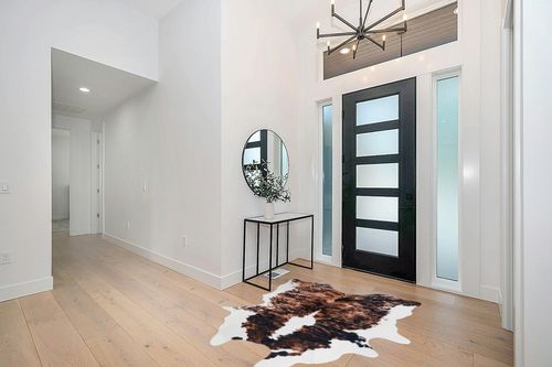 Lahome Faux Cowhide Area Rug - Cow Print Rugs for Living Room Dining Room Bedroom Western Decor, Large Premium Animal Skin Rugs, Cow Hide Print Carpet for Kids Room Nursery, Brown, 62"x75"/5.2'x6.2' in Modern White Entryway
