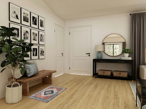 Persian Formal Traditional Non Slip Hallway Area Rug in Transitional Minimalistic Entryway