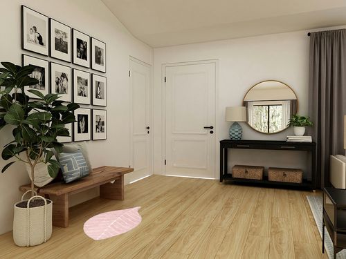 Cute Doormat for Kids - Microfiber Absorbent Bathroom Mats - Front Door Mat Carpet Floor Rug, Leaf Shape 19.7" x 37.4", Pink in Transitional Minimalistic Entryway